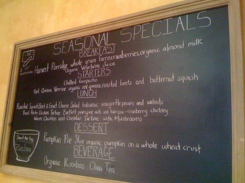 Menu at Le Pain Quotidien in Larchmont