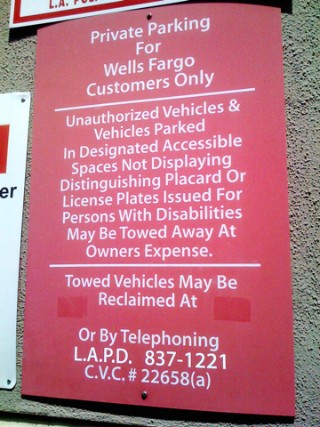 Wells Fargo Parking Lot in Larchmont Village