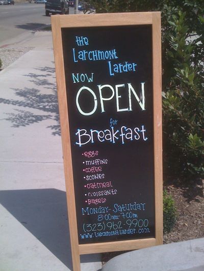Larchmont Larder in Los Angeles - Breakfast Menu Larchmont Larder in Los Angeles - Breakfast Menu
