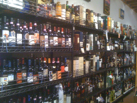 Liquor bottles in Larchmont Village shop Liquor bottles in Larchmont Village shop