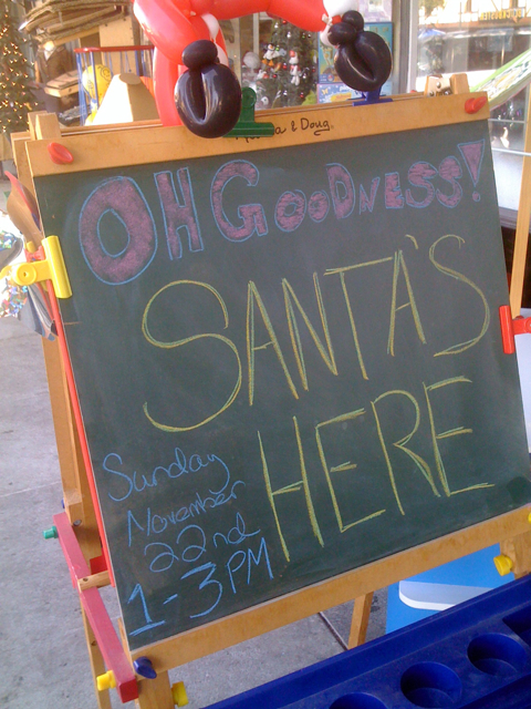 Santa at Landis in Larchmont on Sunday