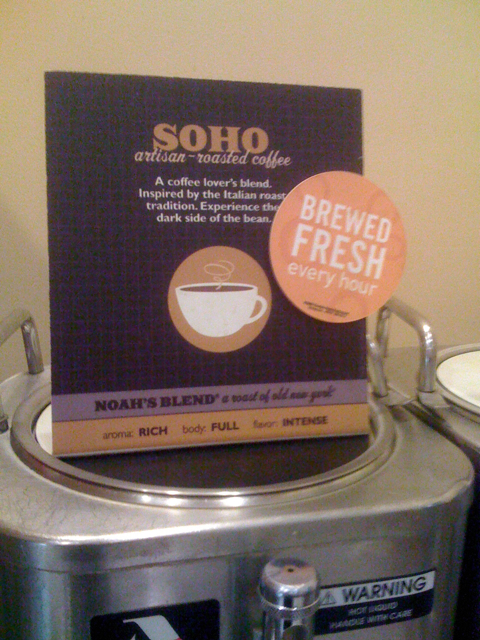 Soho artisan-roasted coffee at Noah's 
