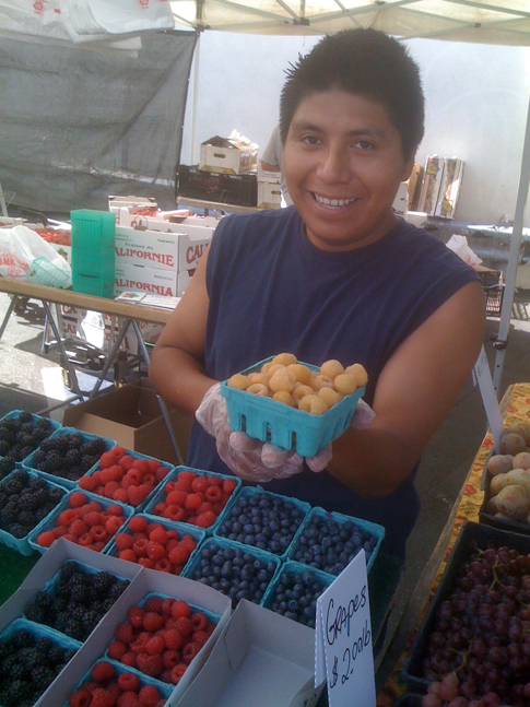 Carlos with Golden Yellow Raspberries in Larchmont